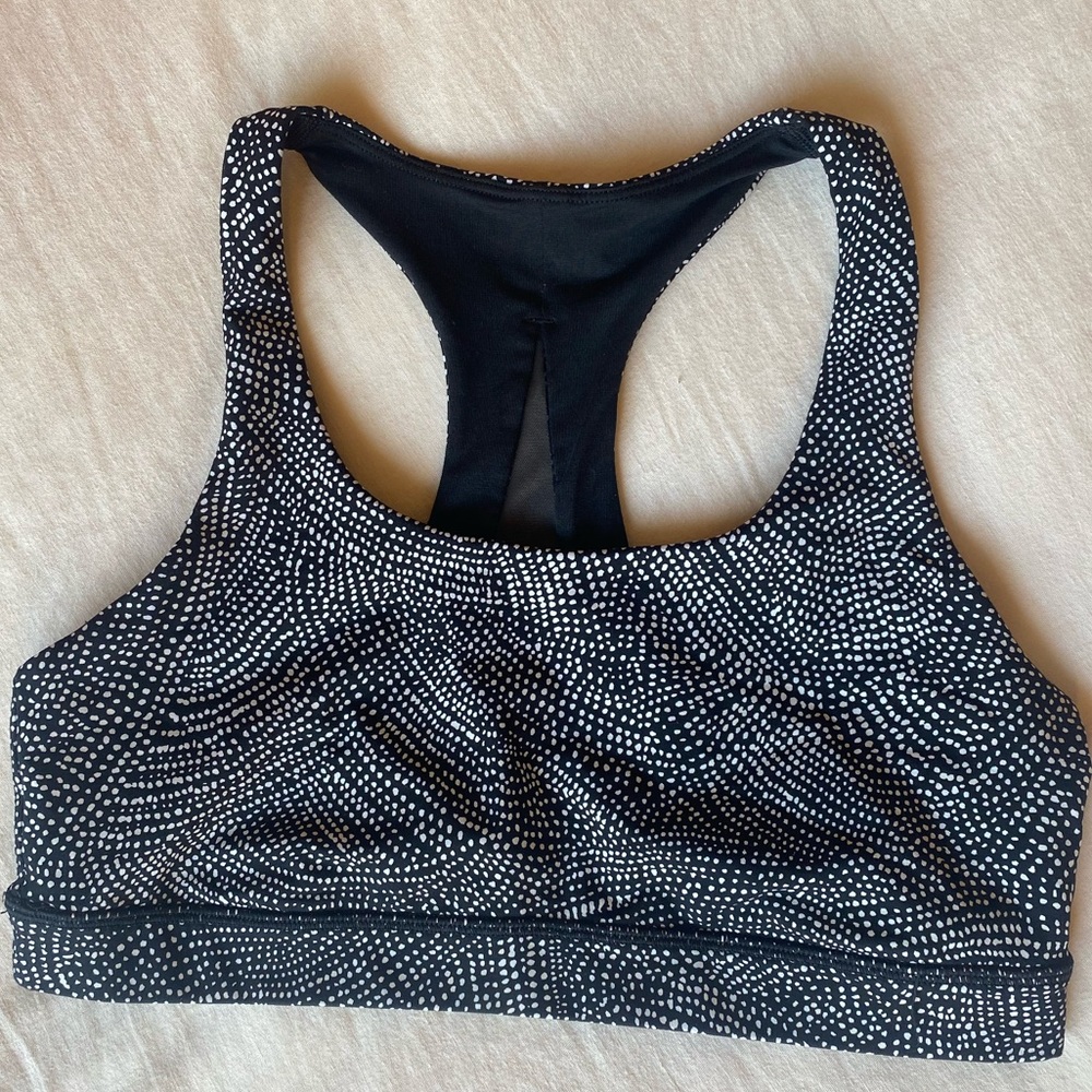 Lululemon black and white spotted sports bra